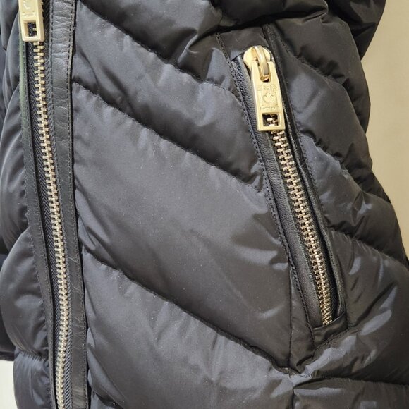 💥HOT ITEM!💥Nicole Benisti Ombre Silver/Black Fox Fur Cortina Leather Down Coat - Picture 13 of 16